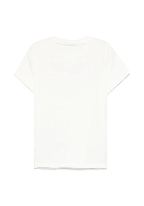 T-Shirt Bianca Con Logo Rosa MONCLER ENFANT | 951-8C00006 89AUM034